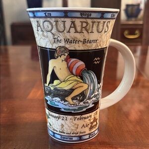 Aquarius Dunoon Zodiac Sign Coffee Tea Horoscope 6” Tall Mug Made in Scotland